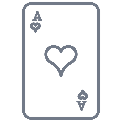 Card ace hearts stroke PNG Design