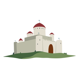 Ilustración de bandera de cúpula de fortaleza de castillo