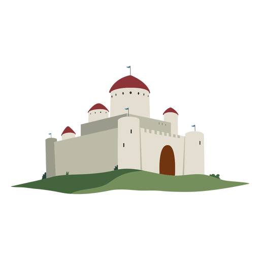 Castle fortress dome flag illustration