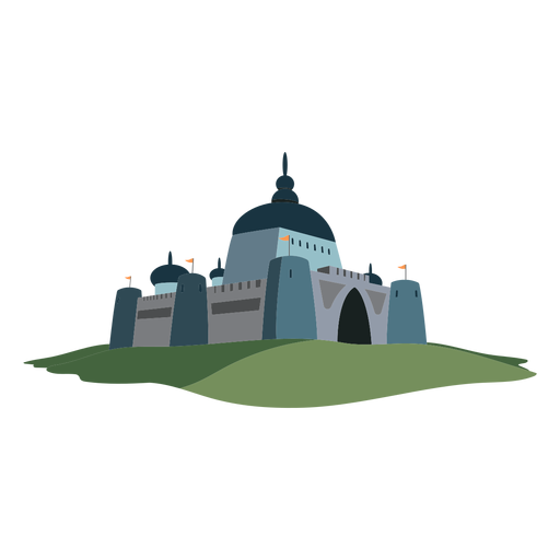 Castle fortress flag illustration PNG Design