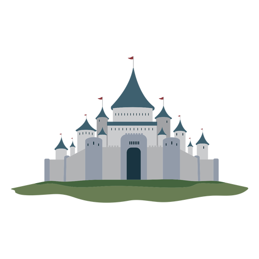 Castle fortress palace flag illustration