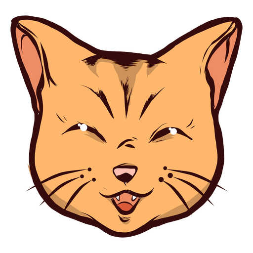 Cat muzzle happy happiness whisker ear illustration PNG Design