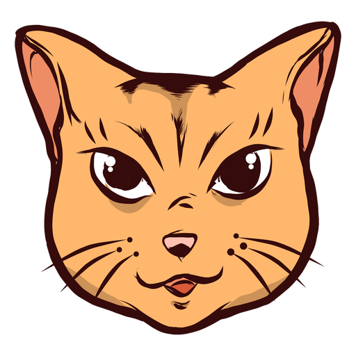 Freudige fröhliche Schnurrbartohrillustration der Katzenschnauze PNG-Design