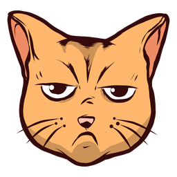 Cat muzzle sad sadness whisker ear illustration PNG Design
