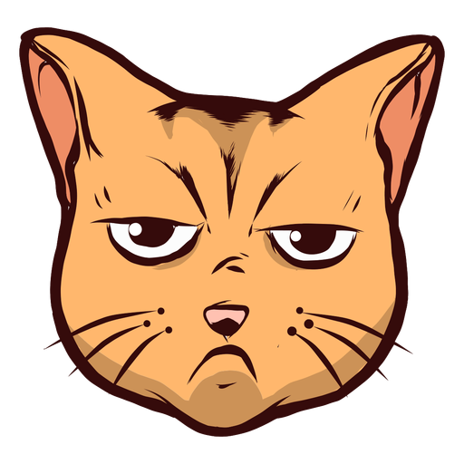 Bozal de gato triste tristeza bigote oreja ilustraci?n Diseño PNG