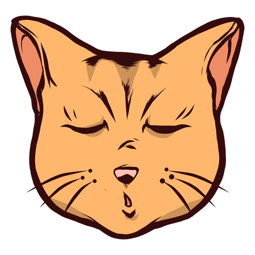 Cat muzzle sleepy whisker ear illustration PNG Design