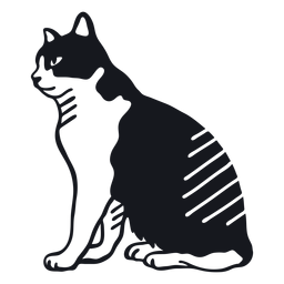 Cat muzzle stripe fur doodle PNG Design