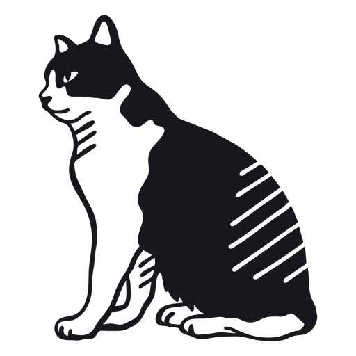 Doodle de piel de raya de hocico de gato Diseño PNG