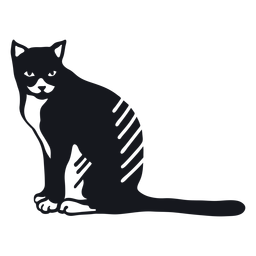 Cat muzzle stripe fur tail doodle Transparent PNG