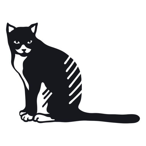 Doodle de cola de piel de raya de hocico de gato Diseño PNG