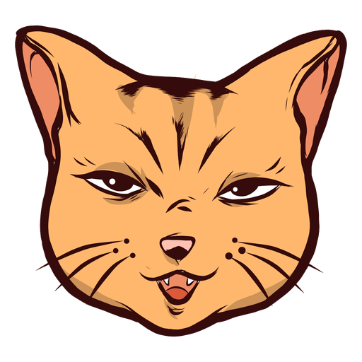 Cat muzzle tired tiredness whisker ear illustration PNG Design