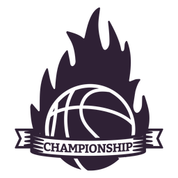 Championship flame fire ball badge PNG Design