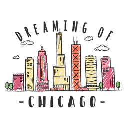 Chicago skyline sticker Transparent PNG