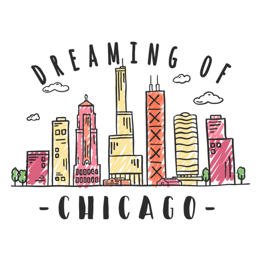 Chicago skyline sticker PNG Design