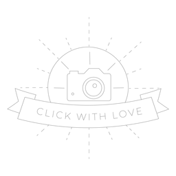 Click with love camera lens objective flash badge line Click with love camera lens objective flash badge line