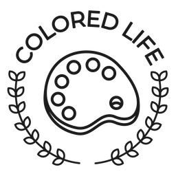 Colored life branch palette badge stroke PNG Design