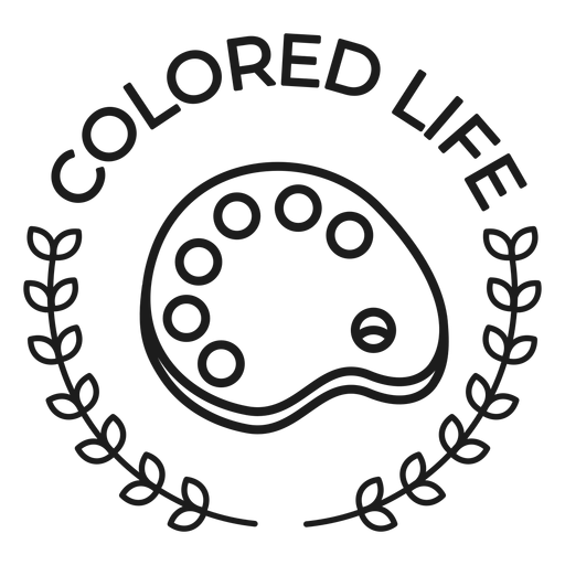 Trazo de la insignia de la paleta de la rama coloreada de la vida Diseño PNG