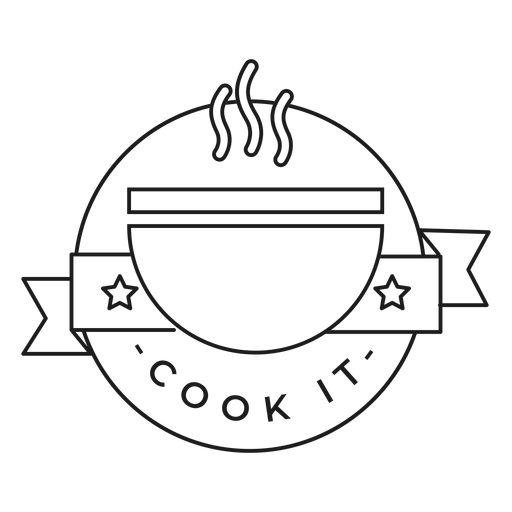 Cook it bowl star smell badge stroke PNG Design