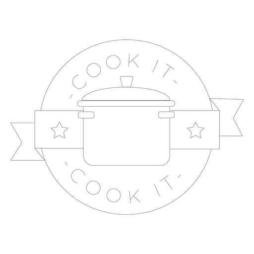 Cook it pan star badge line PNG Design