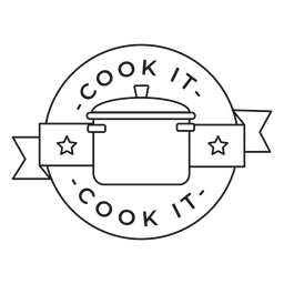 Cook it pan star badge stroke Transparent PNG
