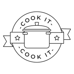 Kochen Sie es Pfannenabzeichenstrich PNG-Design