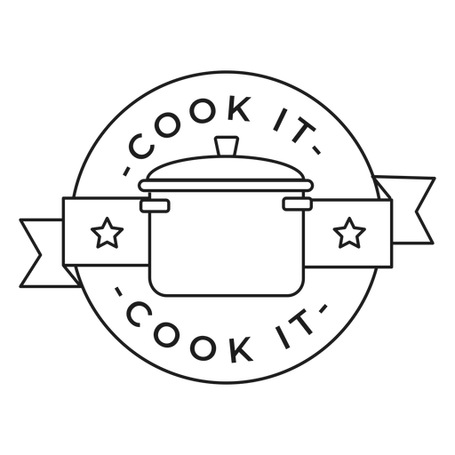 Cook it pan badge stroke PNG Design