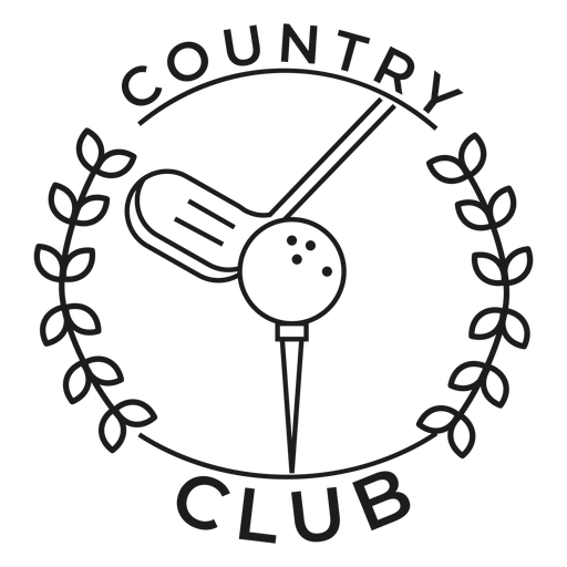 Country club ball branch club badge stroke PNG Design