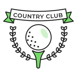 Country Club Ball Zweig farbigen Abzeichen Aufkleber PNG-Design