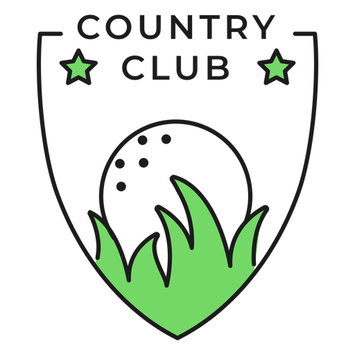 Country club ball grass star colored badge sticker PNG Design