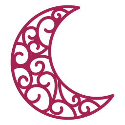 Crescent pattern detailed silhouette Transparent PNG
