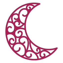 Detaillierte Silhouette des Halbmondmusters PNG-Design