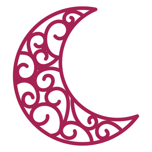 Crescent pattern detailed silhouette PNG Design