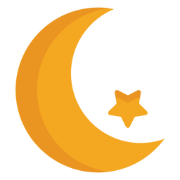 Crescent star flat PNG Design