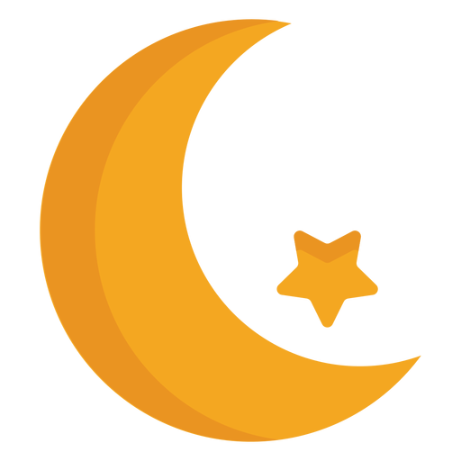 Crescent star flat PNG Design