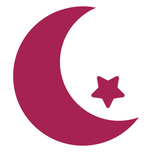Crescent star silhouette PNG Design
