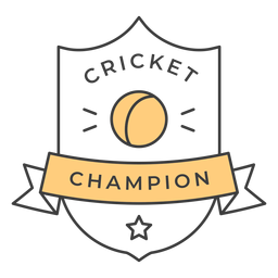 Adesivo de distintivo colorido de estrela da bola de campeão de críquete Desenho PNG