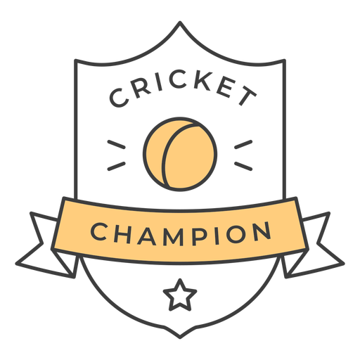 Adesivo de distintivo colorido de estrela da bola de campeão de críquete Desenho PNG