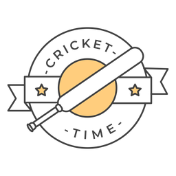 Cricket Time Bat Star farbige Abzeichen Aufkleber PNG-Design