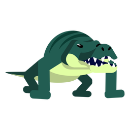 Crocodile alligator stripe jaws tail fang rounded flat PNG Design