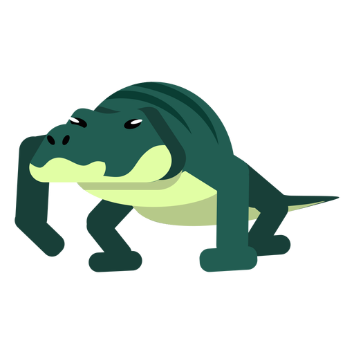 Krokodil Alligator Streifen Backen Schwanz flach gerundet PNG-Design