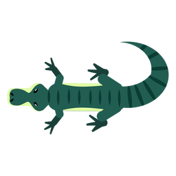 Crocodile alligator stripe tail jaws rounded flat PNG Design Transparent PNG