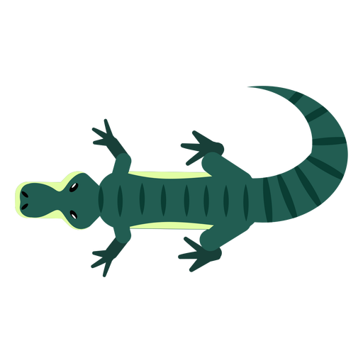Crocodile alligator stripe tail jaws rounded flat PNG Design