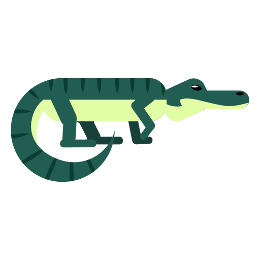 Crocodile tail alligator stripe jaws rounded flat PNG Design