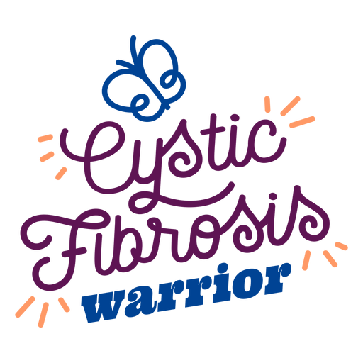 Cystic fibrosis warrior butterfly badge sticker PNG Design