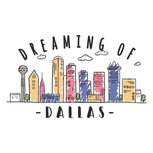 Dallas skyline sticker PNG Design