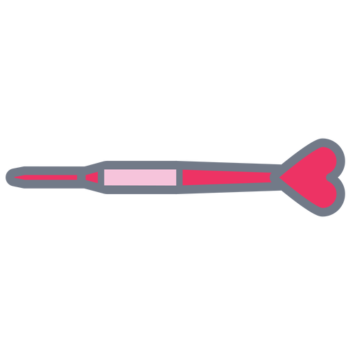 Dart heart pink flat PNG Design