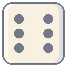 Dados de seis pontos com borda plana Desenho PNG
