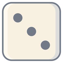 Dados de tres puntos con borde plano Diseño PNG