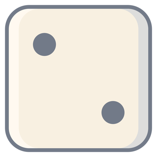 Dice two dot edge flat - Transparent PNG & SVG vector file