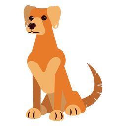 Perro cachorro oreja cola garra redondeada plana Diseño PNG